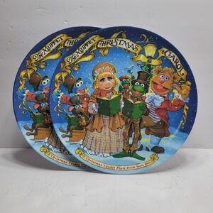 Vintage Muppet Christmas Carol Cookie Plates Duncan Hines Jim Henson Set of 2